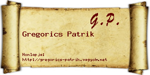 Gregorics Patrik névjegykártya